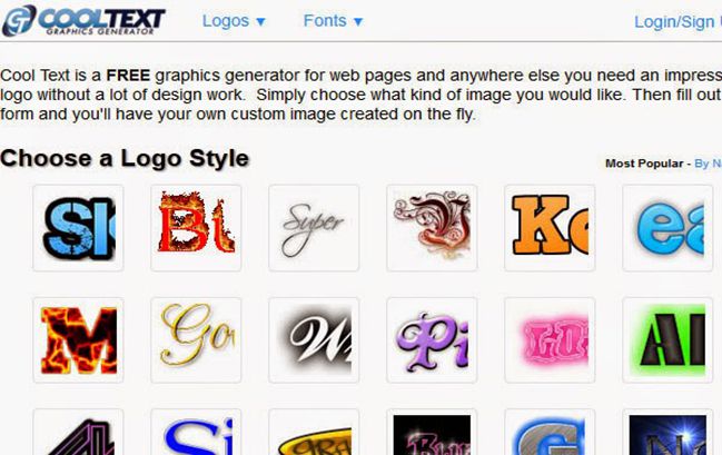 phần mềm thiết kế logo cool text