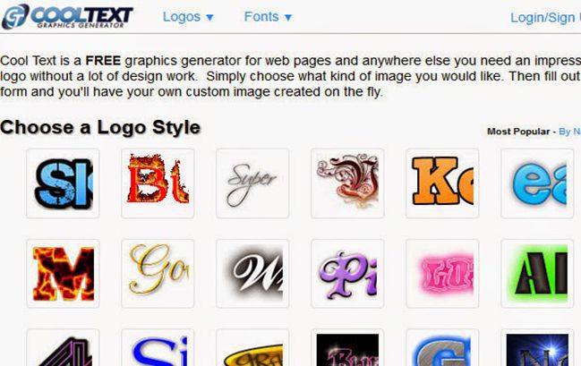 Thiết kế logo chữ online với Cool Text