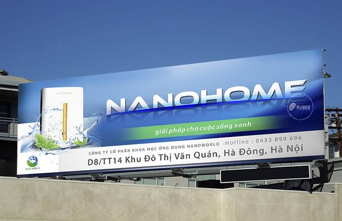 Thiết kế biển quảng cáo máy lọc nước Nano Home
