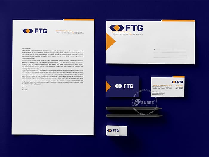 Thiết kế nhận diện thương hiệu tài chính FTG trên ứng dụng văn phòng