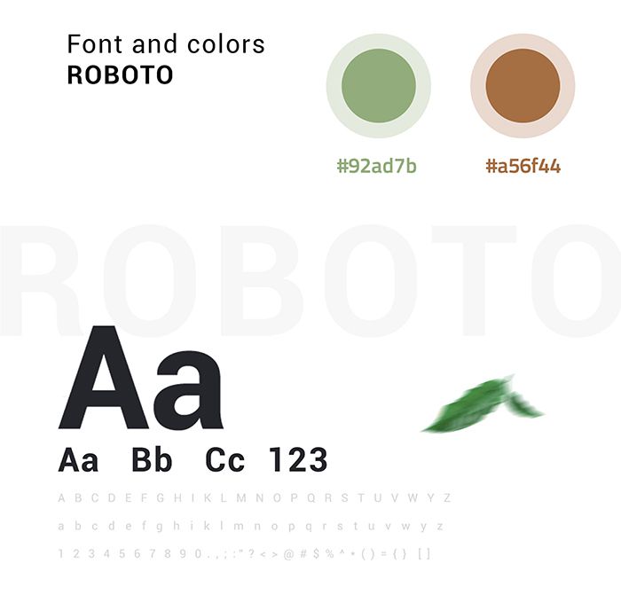 Font chữ và màu sắc trên website trà Amitea