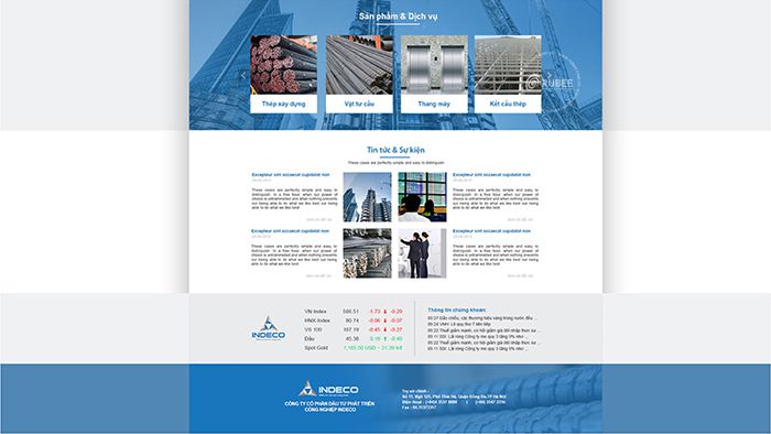 Thiết kế website vật liệu xây dựng Indeco tại Rubee