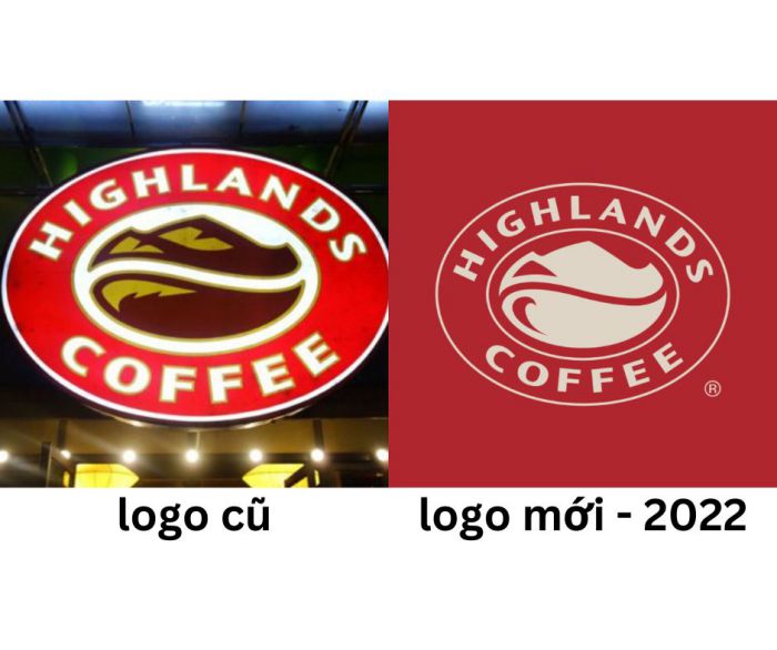 logo Highlands Coffee cũ và mới