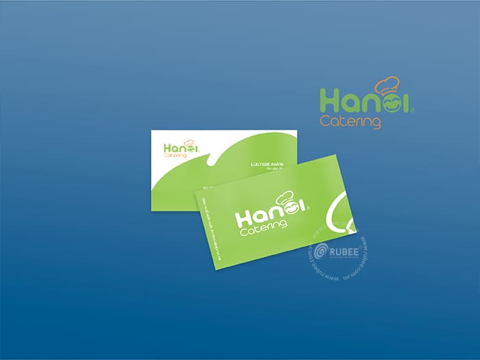 Nhận diện thương hiệu suất ăn công nghiệp Ha Noi Catering trên card visit