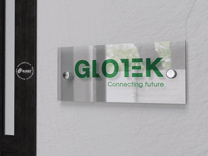 Phối cảnh Thiết kế logo thiết bị điện Glotek trên biển hiệu