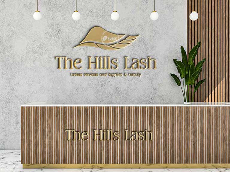 Phối cảnh thiết kế logo mi The Hills Lash