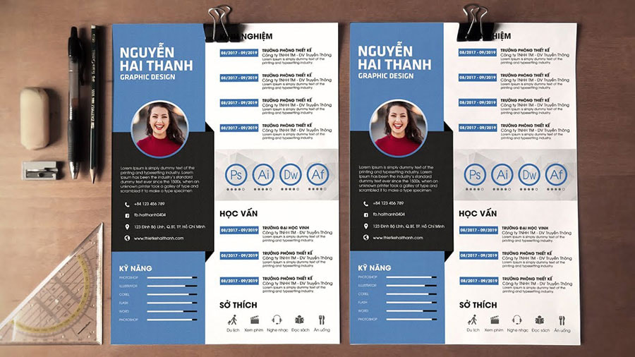 thiết kế profile bằng illustrator