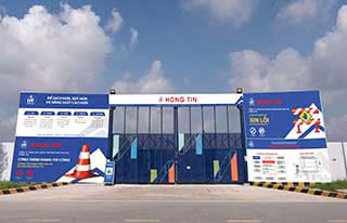 Biển công trường công ty xây dựng Hồng Tín