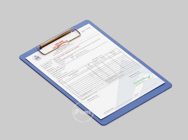 Nhận diện thương hiệu công ty xây dựng Hồng Tín trên hoá đơn