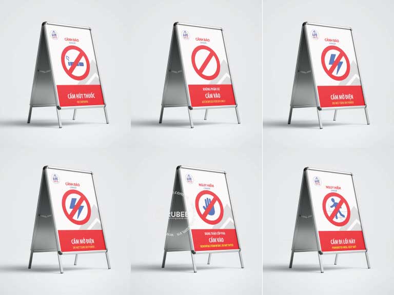 Nhận diện thương hiệu công ty xây dựng Hồng Tín trên biển báo công trường