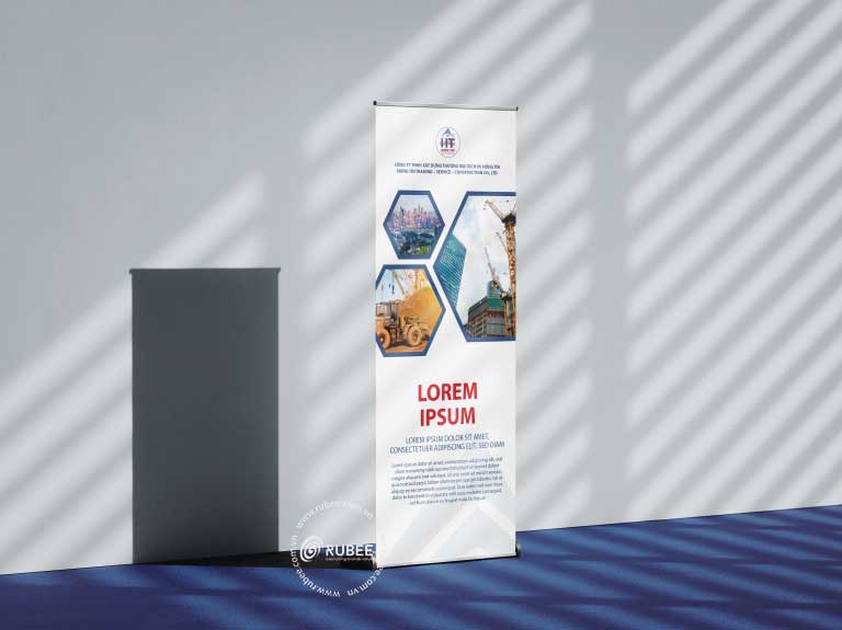 Nhận diện thương hiệu công ty xây dựng Hồng Tín trên standee