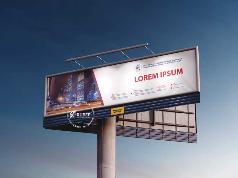 Nhận diện thương hiệu công ty xây dựng Hồng Tín trên standee