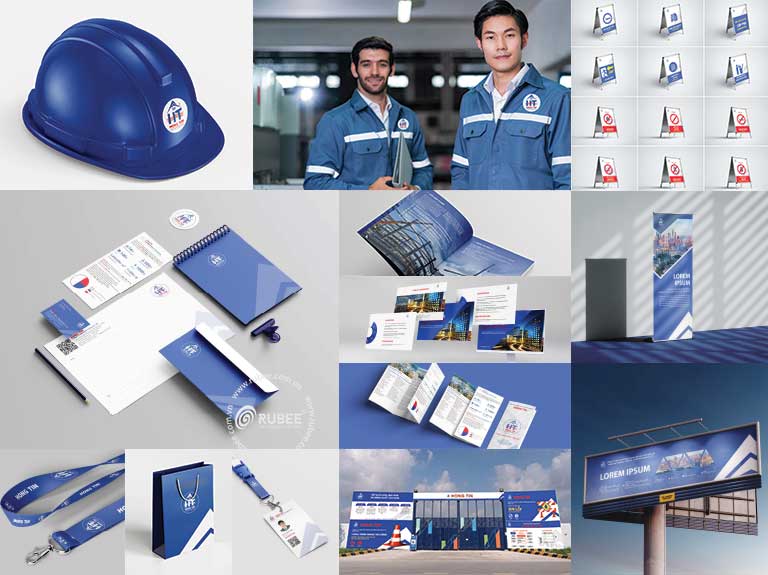 Bộ nhận diện thương hiệu công ty xây dựng Hồng Tín