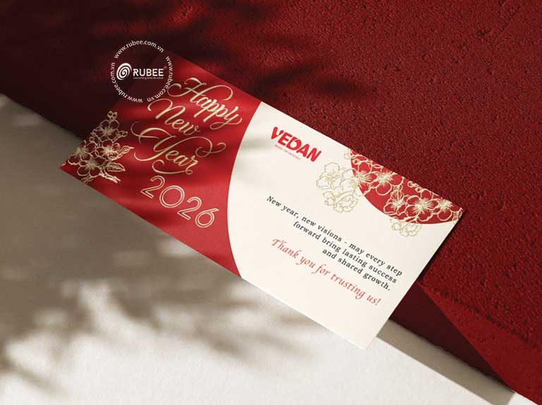 Thiệp chúc mừng năm mới VEDAN 2026