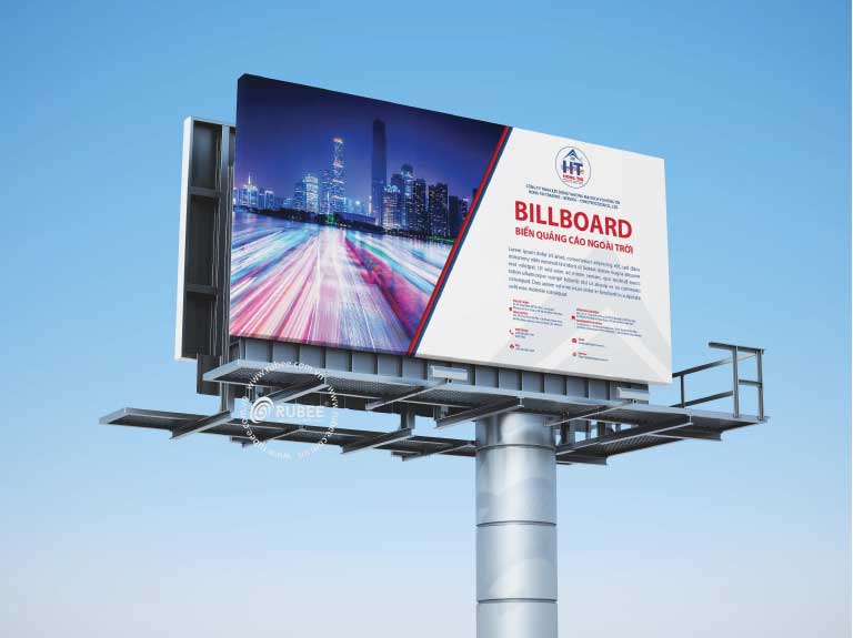 Nhận diện thương hiệu công ty xây dựng Hồng Tín trên biển quảng cáo