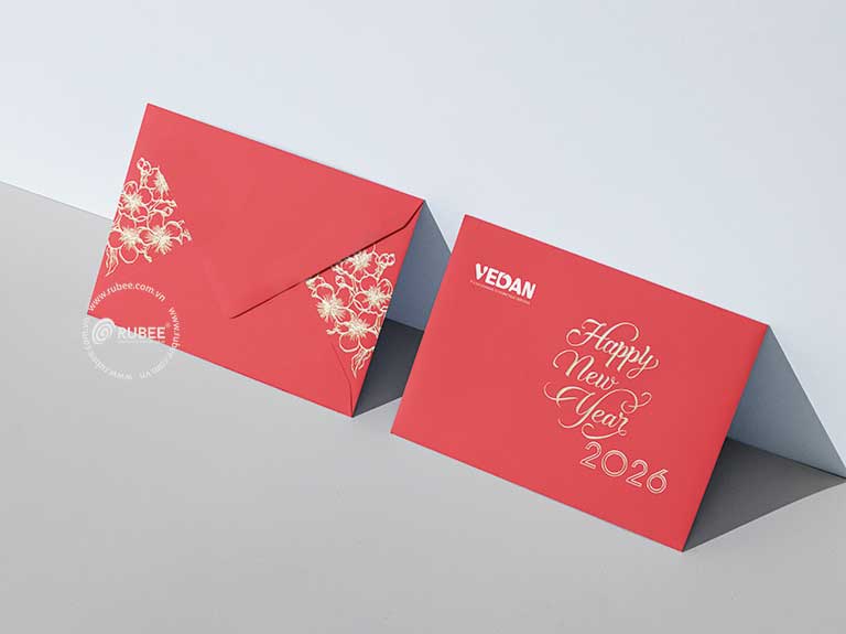 Phong bì thiệp chúc mừng năm mới VEDAN 2026